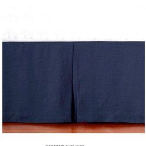 Pottery Barn Kids Belgian Flax Linen Crib Skirt in Navy